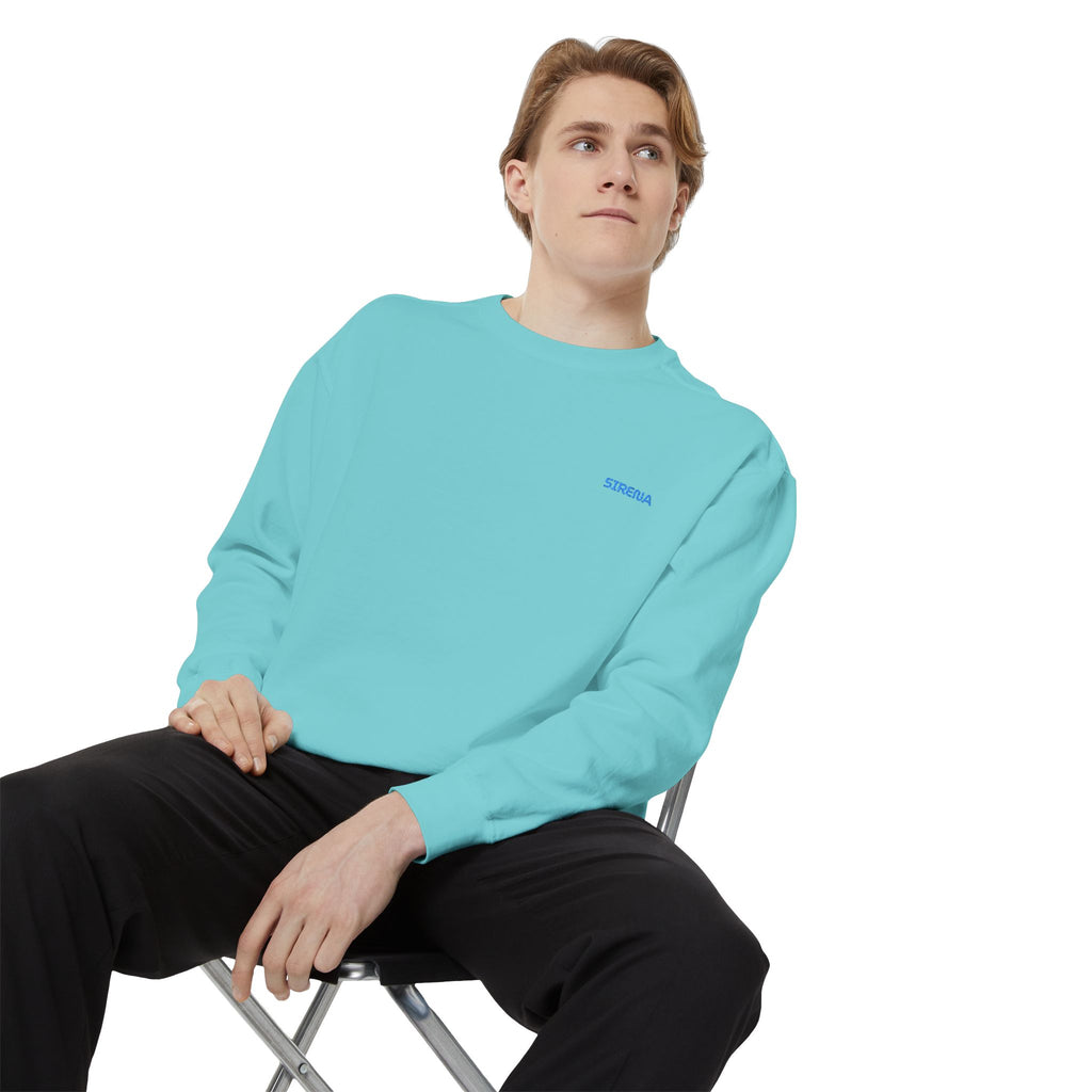 'Sirena' Embroidered Logo Unisex Garment-Dyed Sweatshirt
