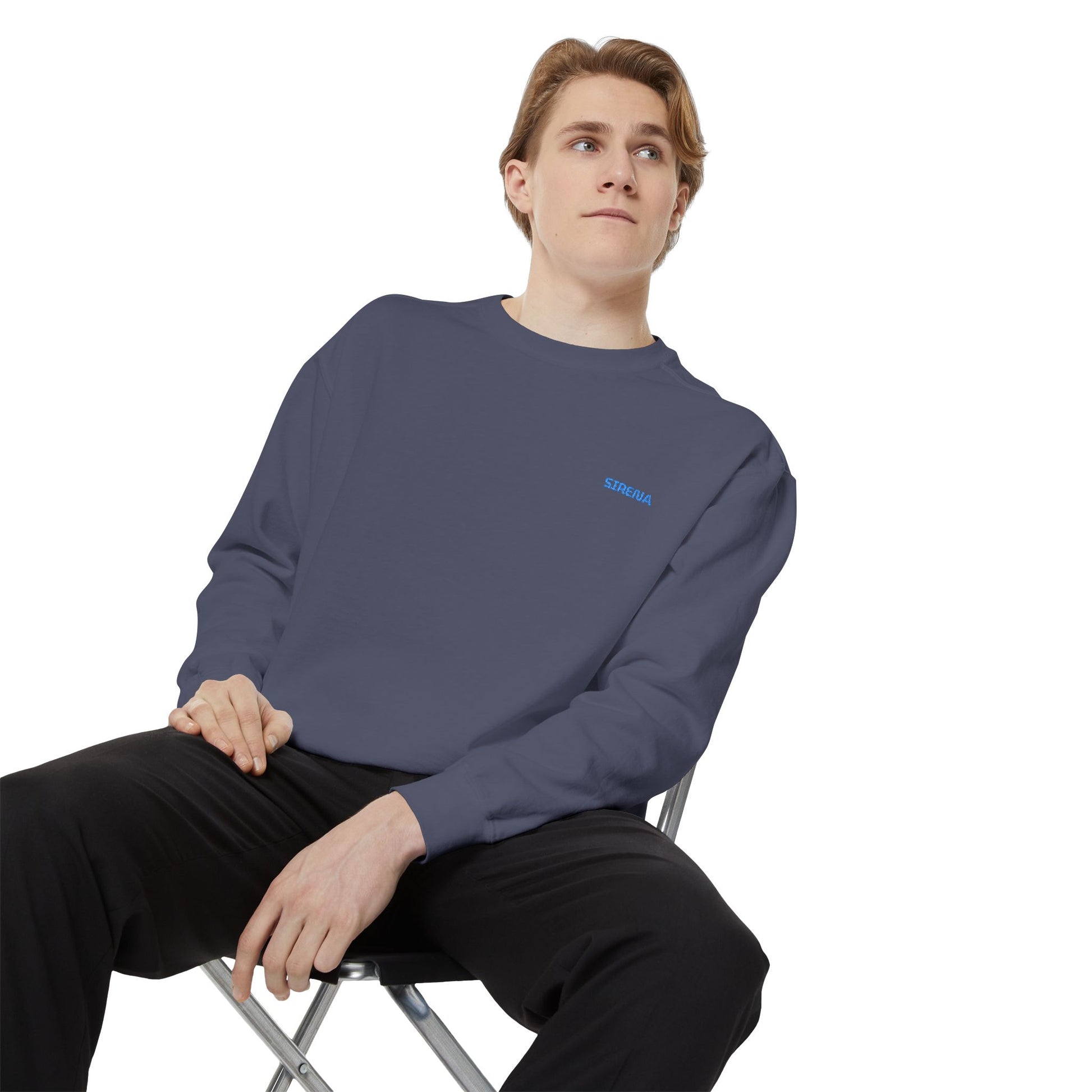 'Sirena' Embroidered Logo Unisex Garment-Dyed Sweatshirt
