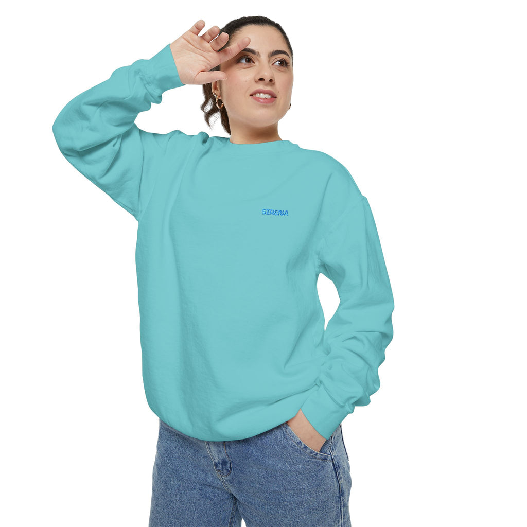 'Sirena' Embroidered Logo Unisex Garment-Dyed Sweatshirt