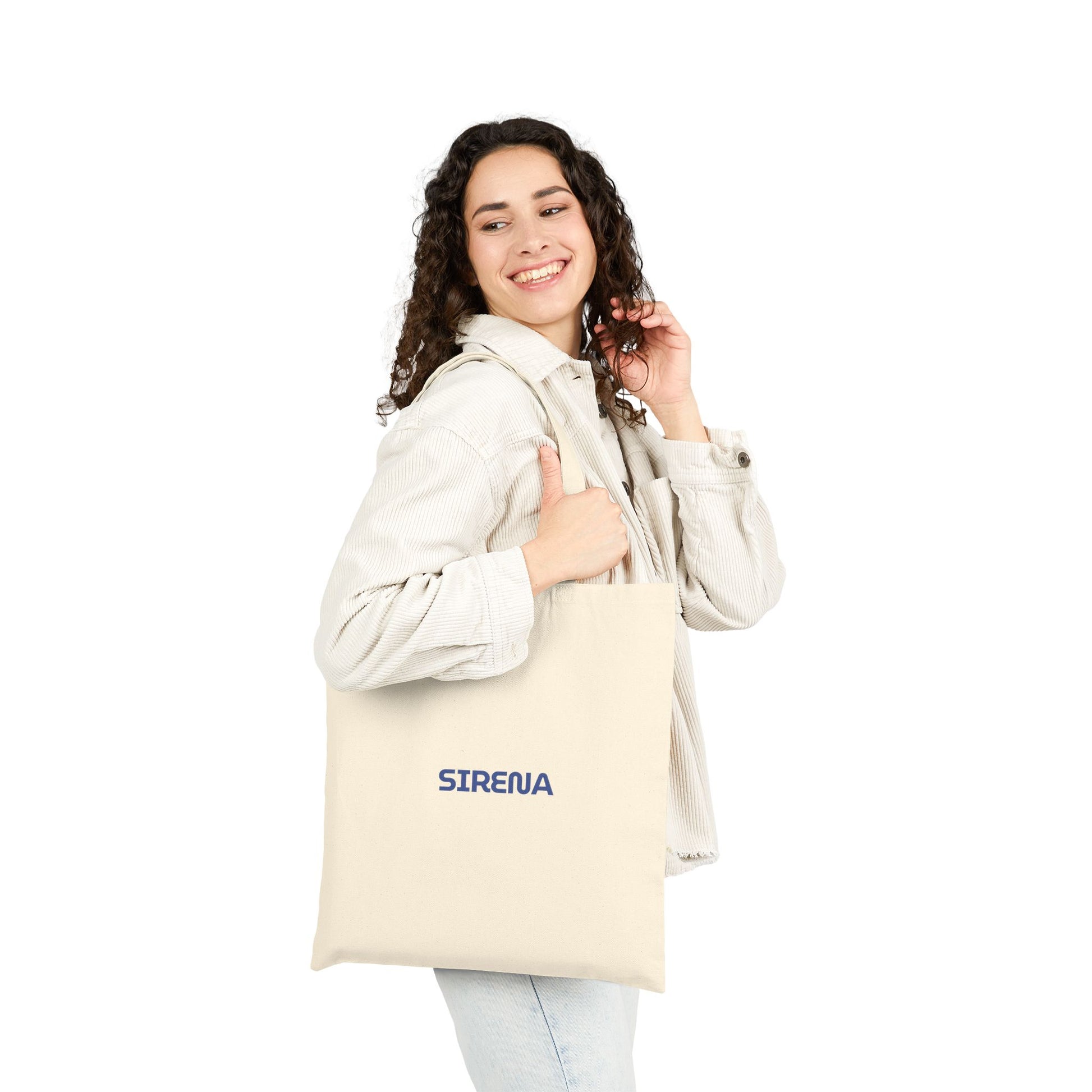 'Sirena' Logo Cotton Canvas Tote Bag
