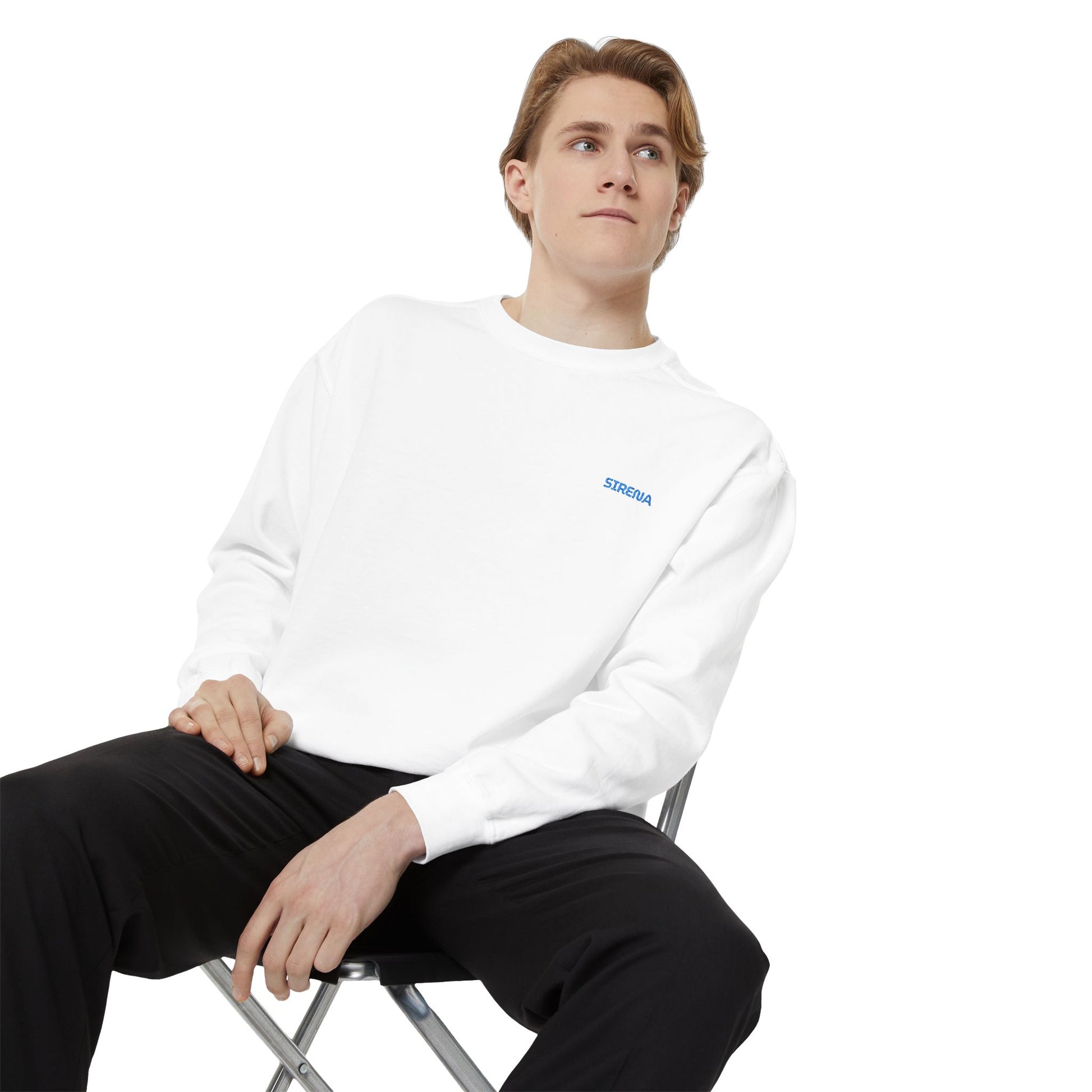 'Sirena' Embroidered Logo Unisex Garment-Dyed Sweatshirt