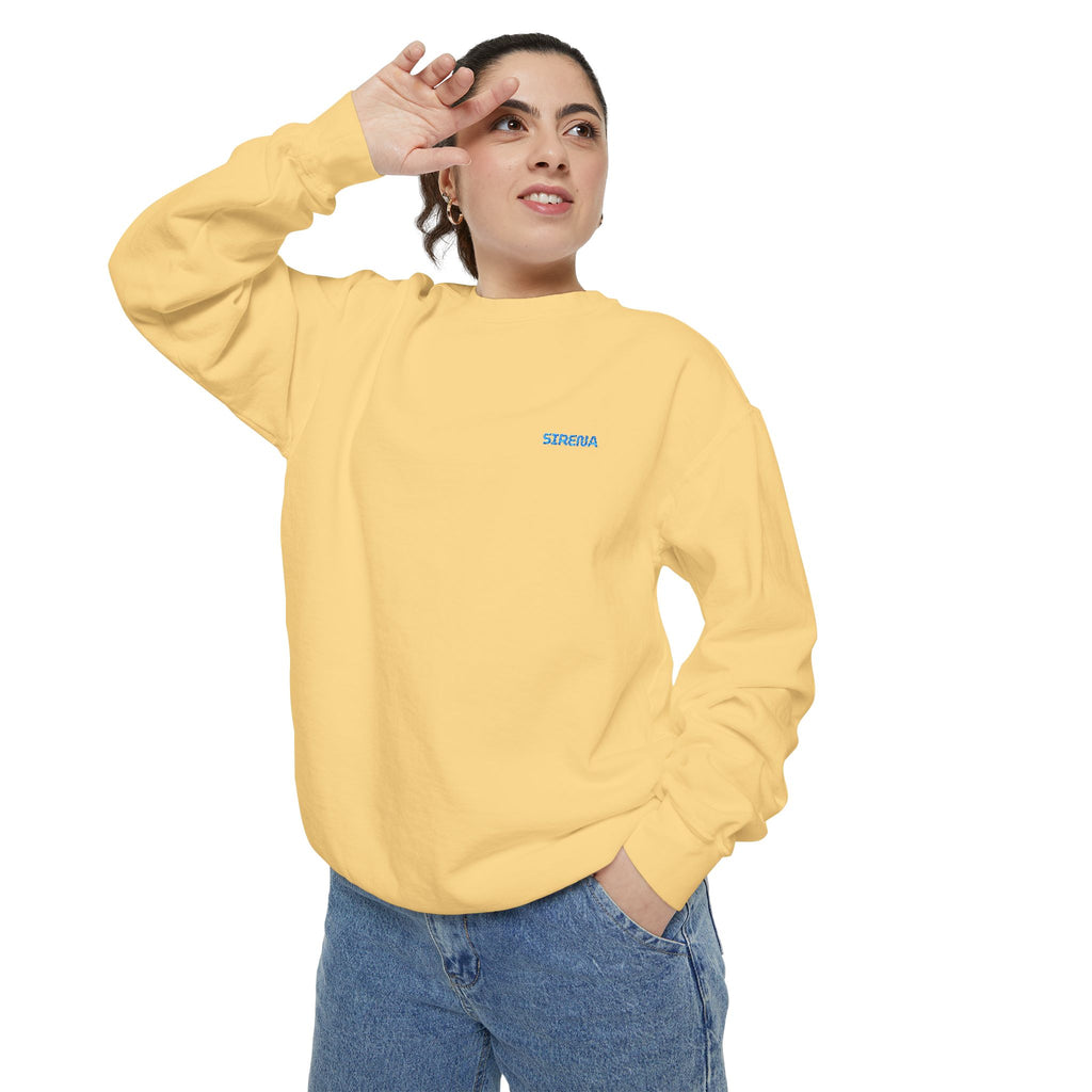 'Sirena' Embroidered Logo Unisex Garment-Dyed Sweatshirt