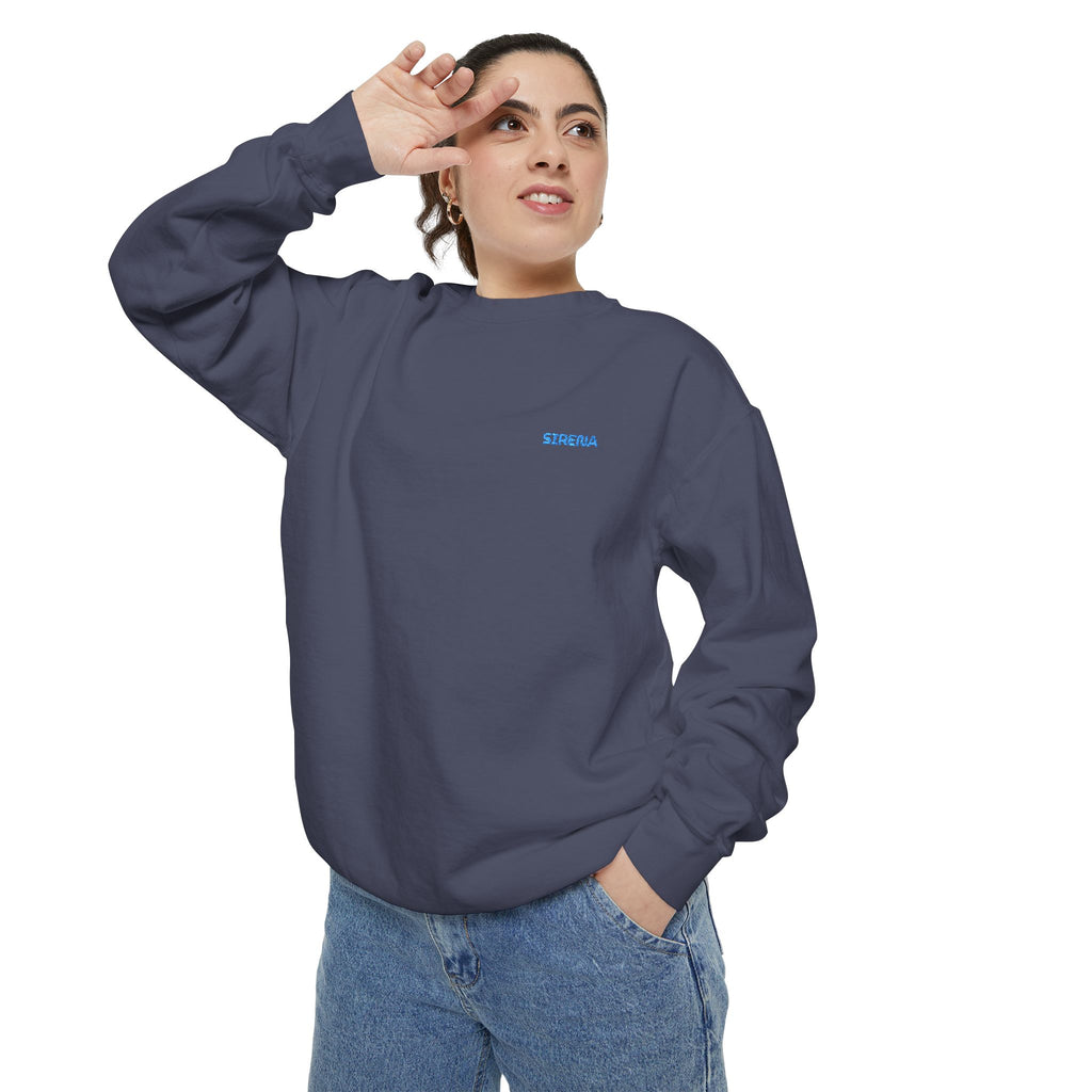 'Sirena' Embroidered Logo Unisex Garment-Dyed Sweatshirt
