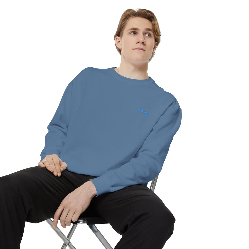 'Sirena' Embroidered Logo Unisex Garment-Dyed Sweatshirt