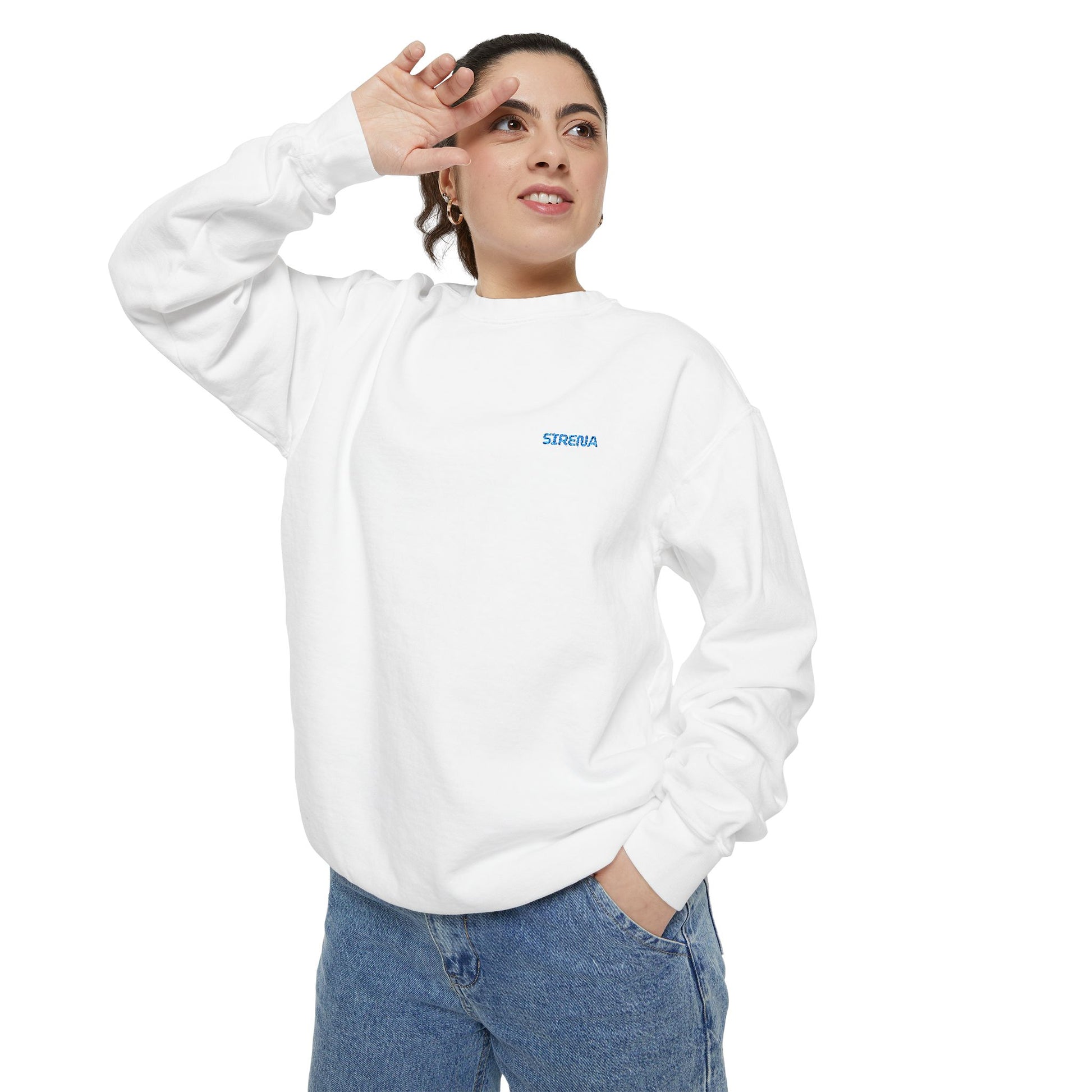 'Sirena' Embroidered Logo Unisex Garment-Dyed Sweatshirt