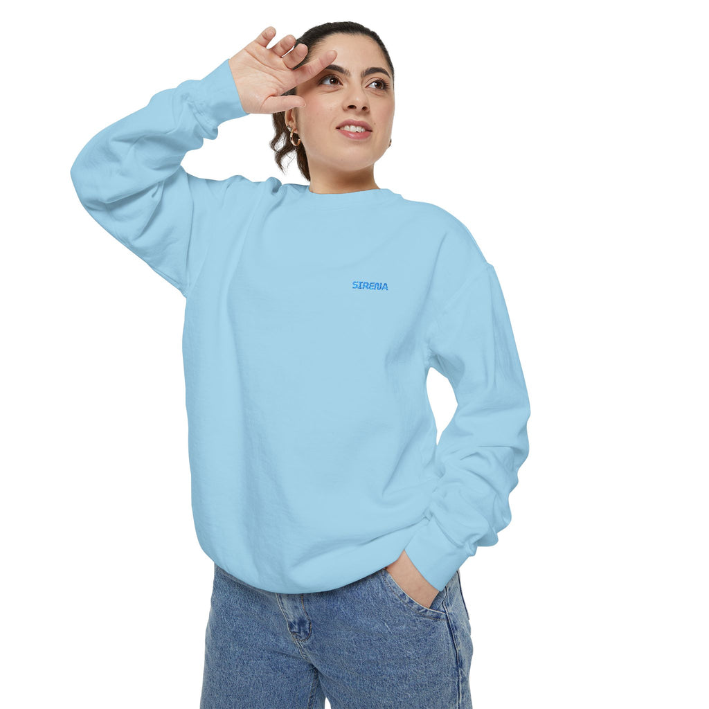 'Sirena' Embroidered Logo Unisex Garment-Dyed Sweatshirt