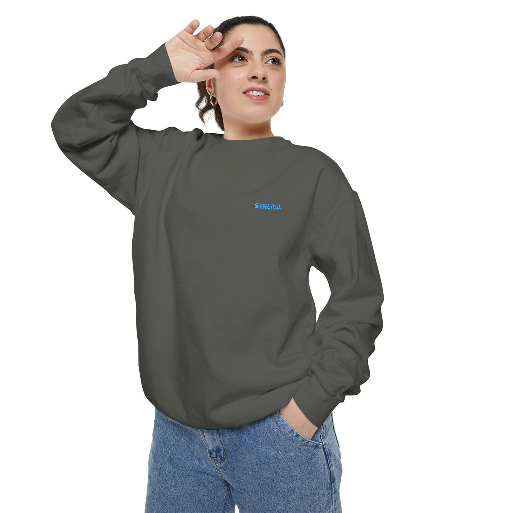 'Sirena' Embroidered Logo Unisex Garment-Dyed Sweatshirt