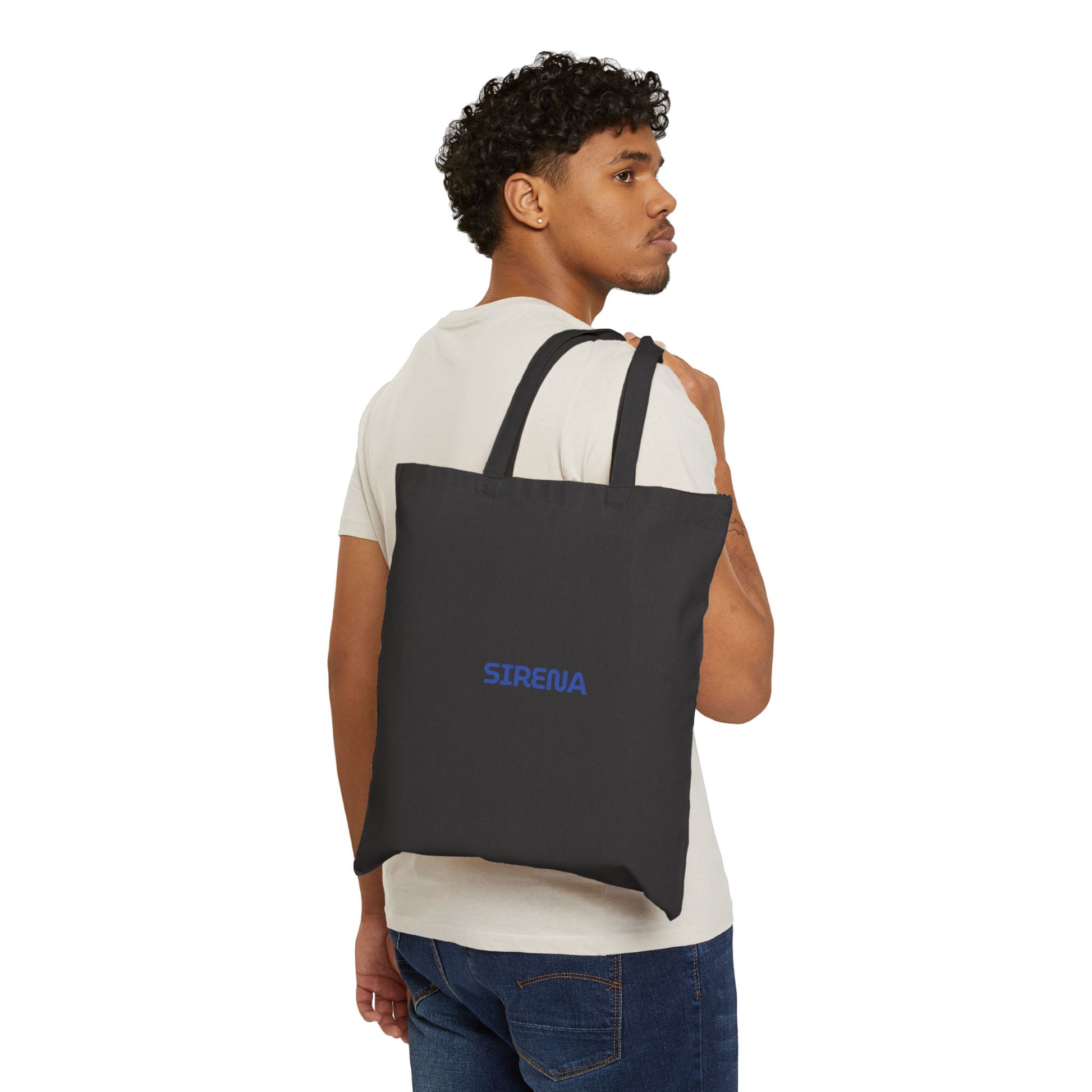 'Sirena' Logo Cotton Canvas Tote Bag