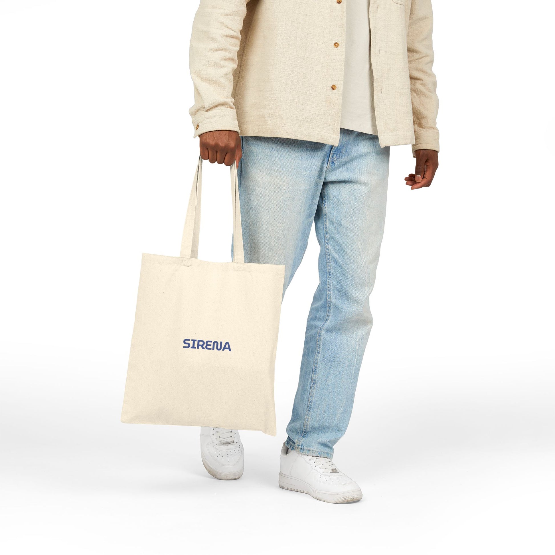 'Sirena' Logo Cotton Canvas Tote Bag