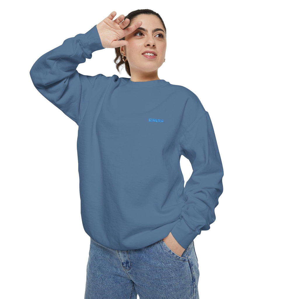 'Sirena' Embroidered Logo Unisex Garment-Dyed Sweatshirt